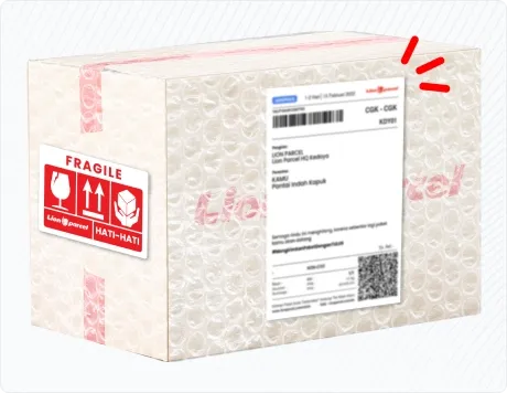 Tempelkan detail penerima paketmu